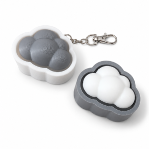 Cloud Clicker Fidget Keychain – 3D Printed Stress Relief Toy
