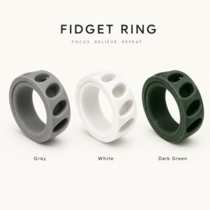 Anxiety Fidget Rings 3 Pack, Spinner Ring for Stress Relief