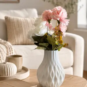 Plastic Decor Vase with Artificial Flowers